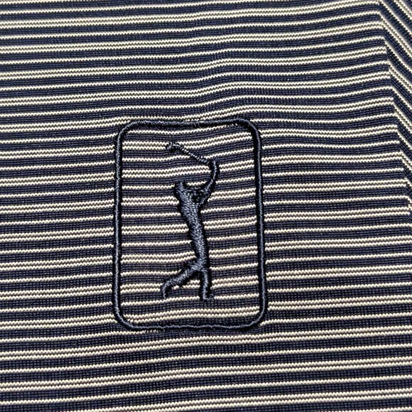 NWT PGA Tour Polo, Striped Peacoat, XL - Picture 4 of 12